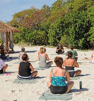 yoga group on norman island caribbean