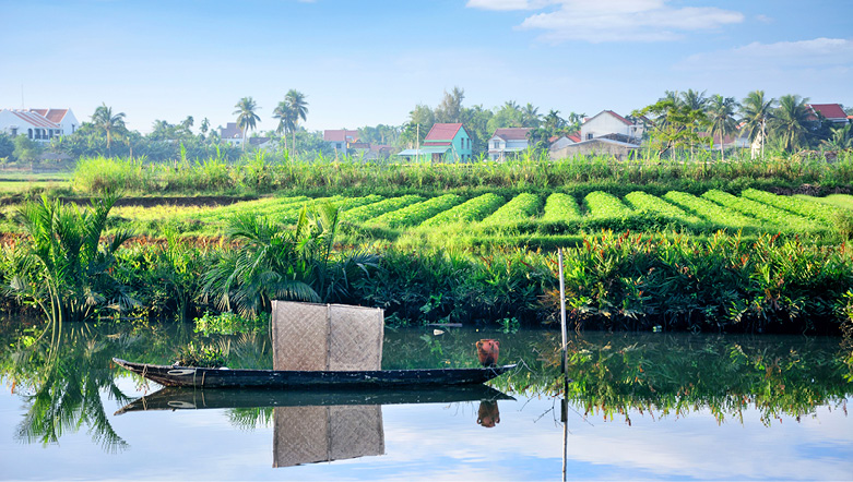 Small boat along the Mekong Delta Southeast Asia